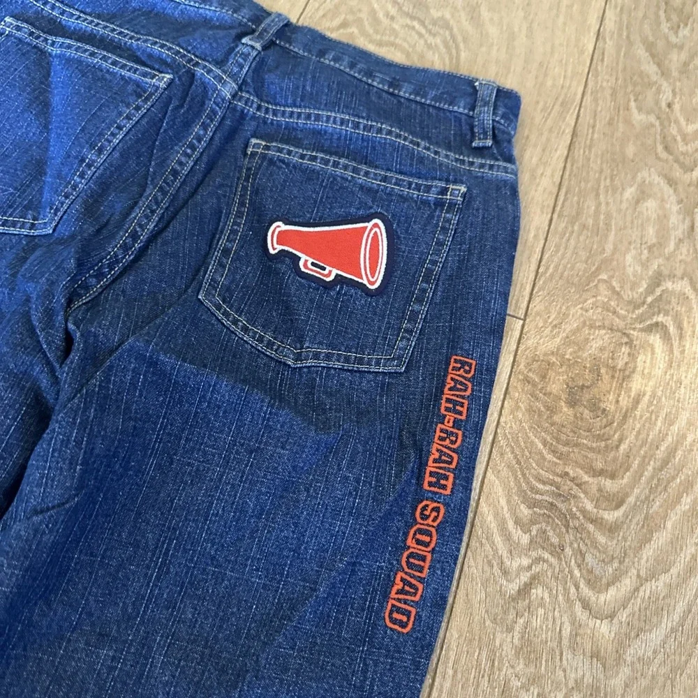 KRU Girl's Denim Blue Jeans Cheer School Spirit Pants Size 12 Flare Leg‎ NEW